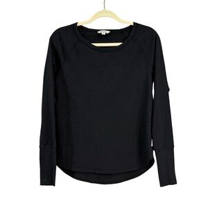 Women's Frye And Co Pull Over Long Sleeve Thumb Holes Black Size XS